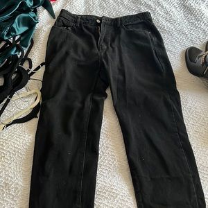 Shein cropped black boyfriend jeans